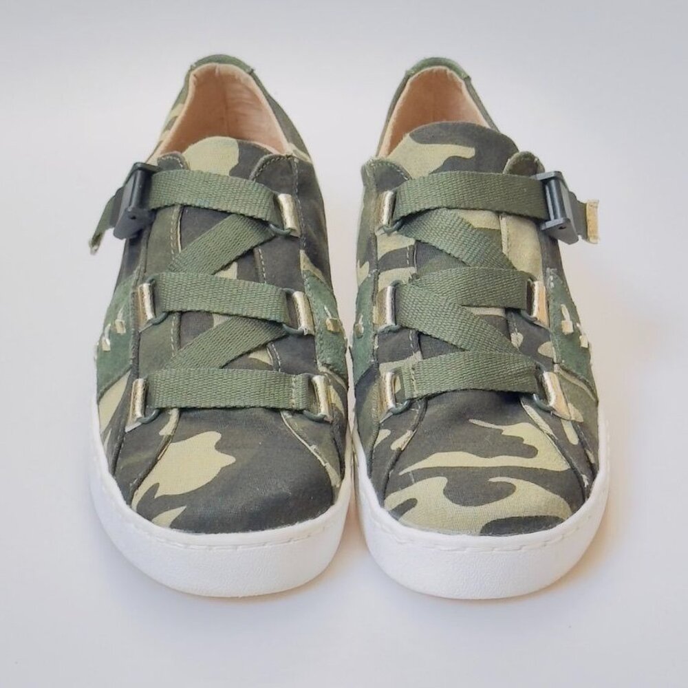 JACK ROGERS Womens Canvas Sneaker Athletic Shoes Slip-On Green Camouflage Size 8 - Picture 2 of 12